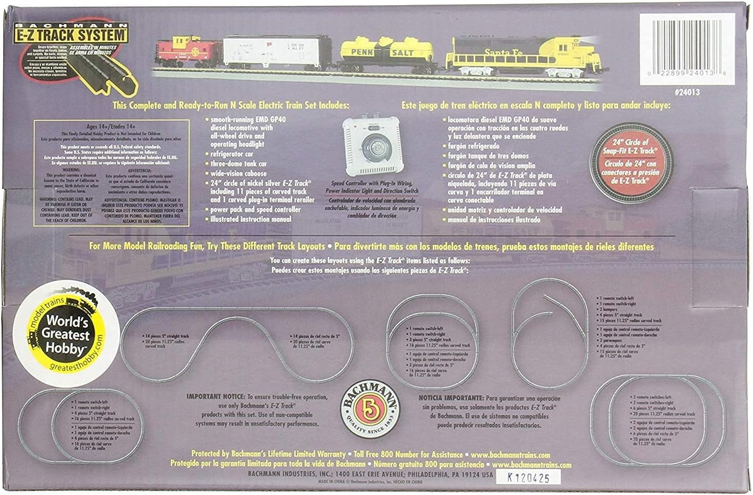 Bachmann Trains Thunder Valley N Scale Ready-to-Run Electric Train Set - Medium Size