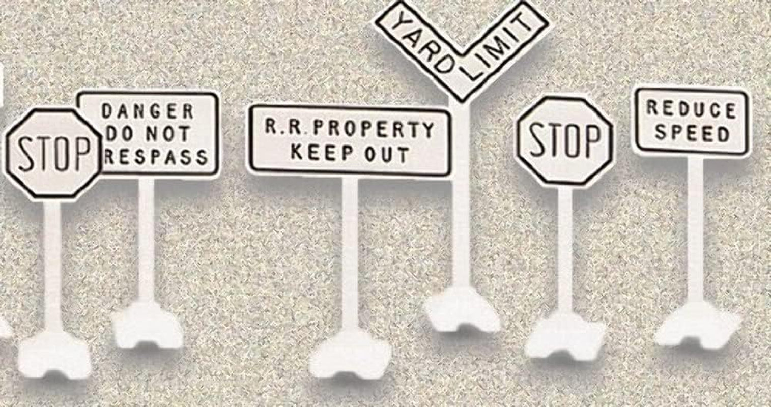 Lionel Classic Miniature Railroad Construction Signage Set - 14 Essential Pieces for Your Layout