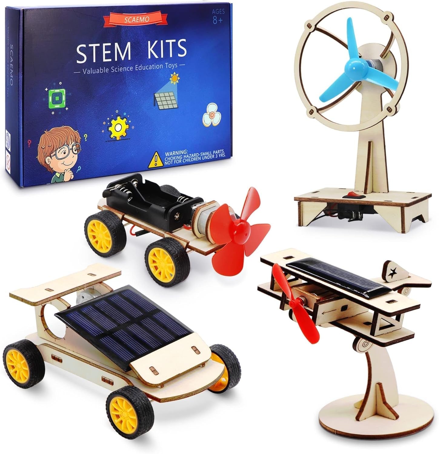 STEM Educational Kits for Children Ages 8-14, Engineering and Science Project Toys, Solar Car Building Sets, Ideal Gifts for Boys Aged 8-12