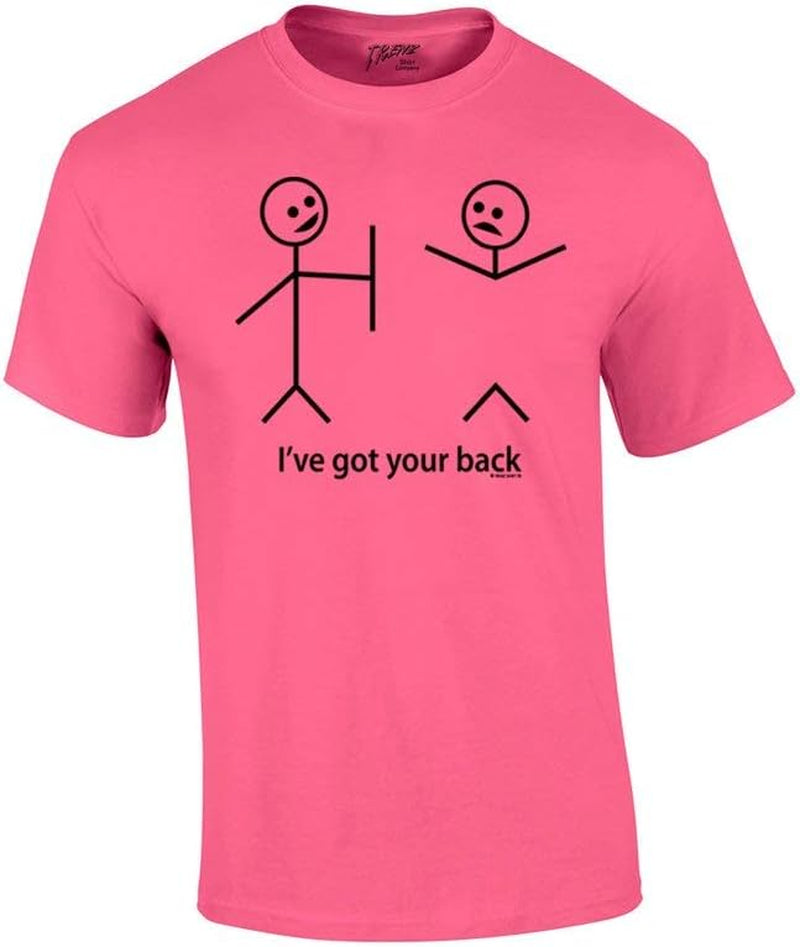 Humorous Short Sleeve T-Shirt Featuring Stick Figures and Witty Phrases