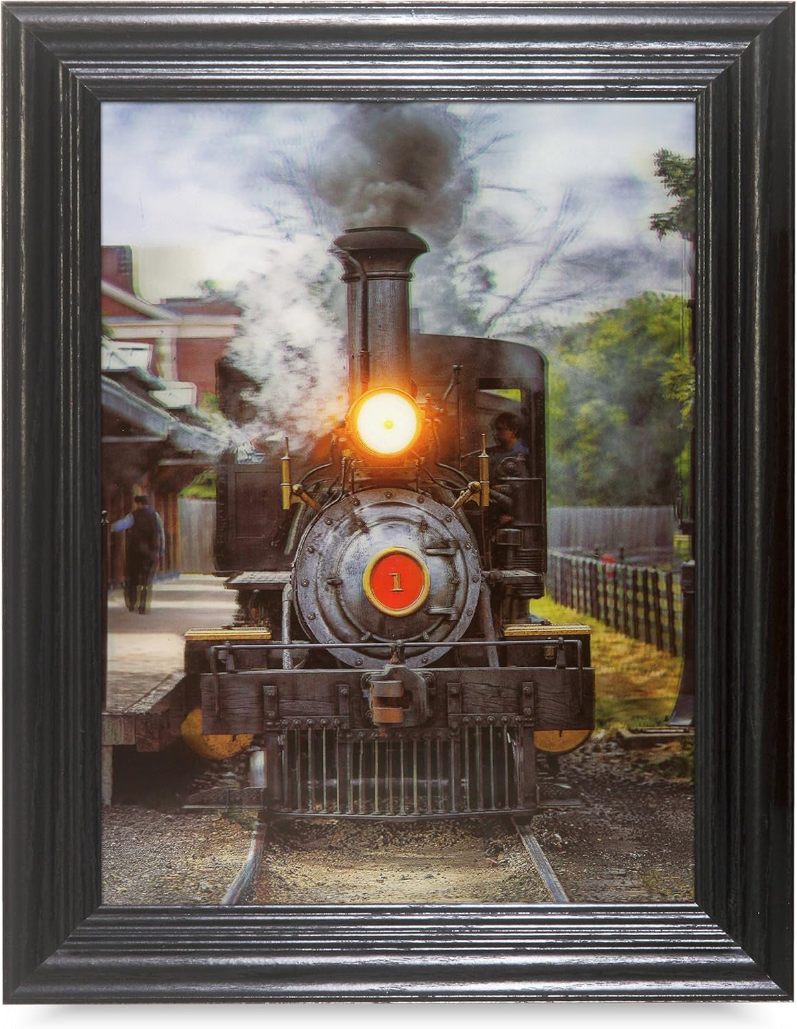 Trains Changing 3D Framed Holographic Wall Art-Lenticular Technology Causes the Artwork to Have Depth and Move-Hologram Images-Holographic Optical Illusions