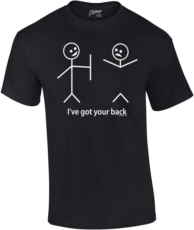 Humorous Short Sleeve T-Shirt Featuring Stick Figures and Witty Phrases