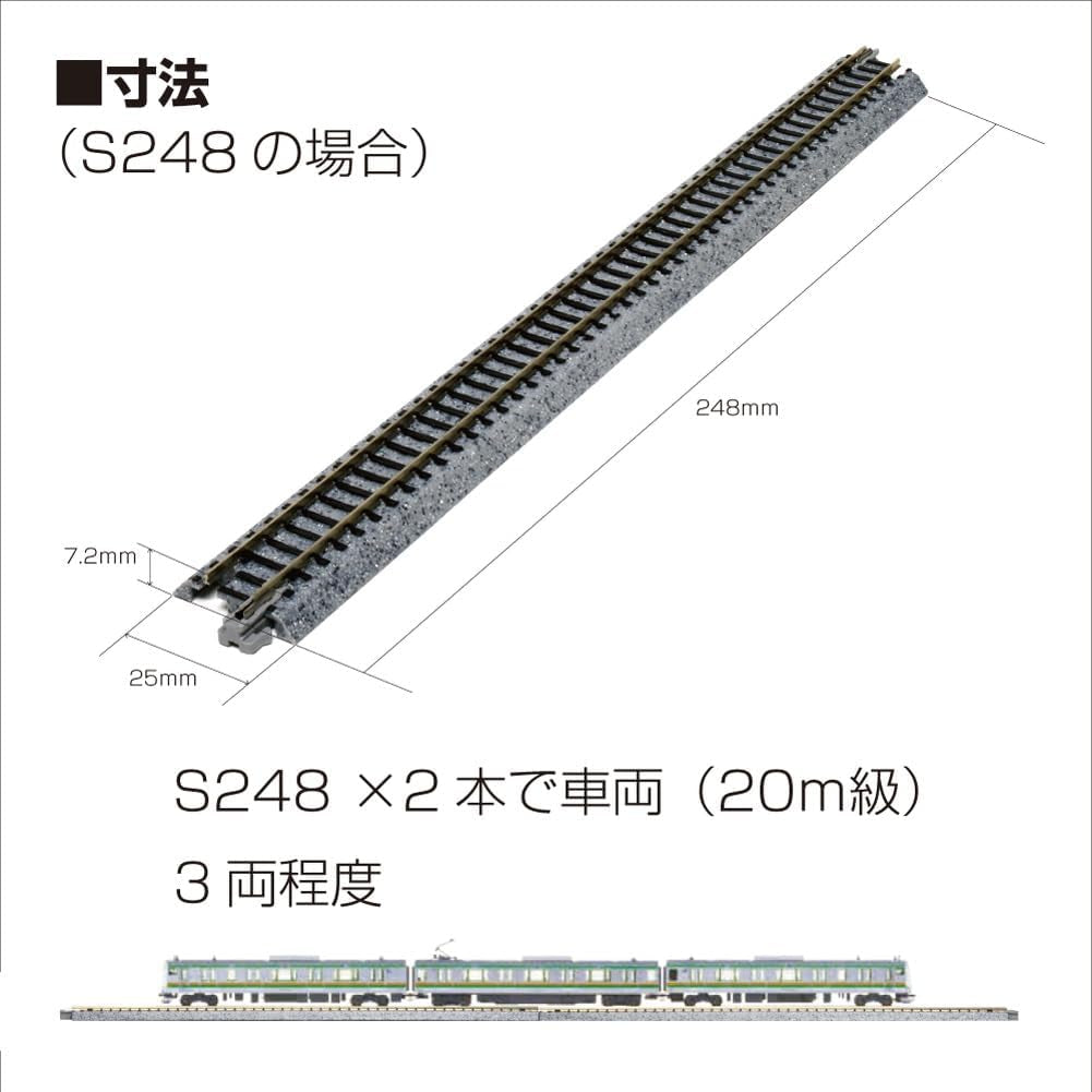 Kato USA Inc. N Scale 62mm (2-7/16") Straight Track - Model KAT20040