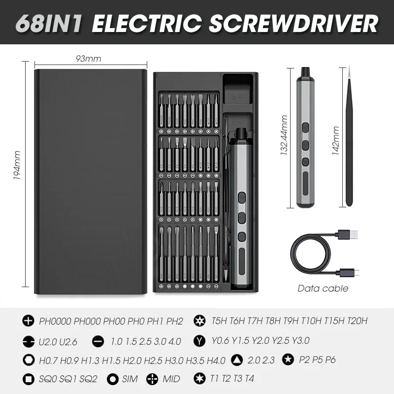Youpin Wireless Electric Screwdriver Set Multifunctional Household Mini Hand Tools with LED Lights Kit Rechargeable Screwdriver