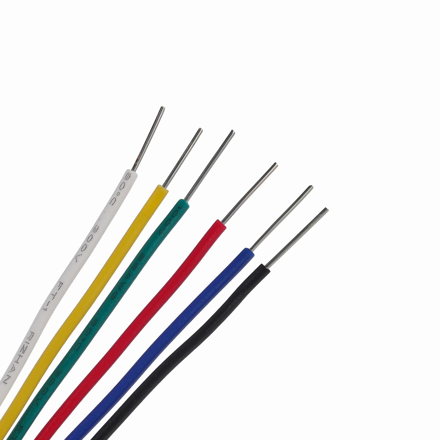 TUOFENG 22 AWG Solid Core Hookup Wire - 6 Color Variety, 30 Ft Each, PVC Insulated Electronic Wire for Arduino Projects