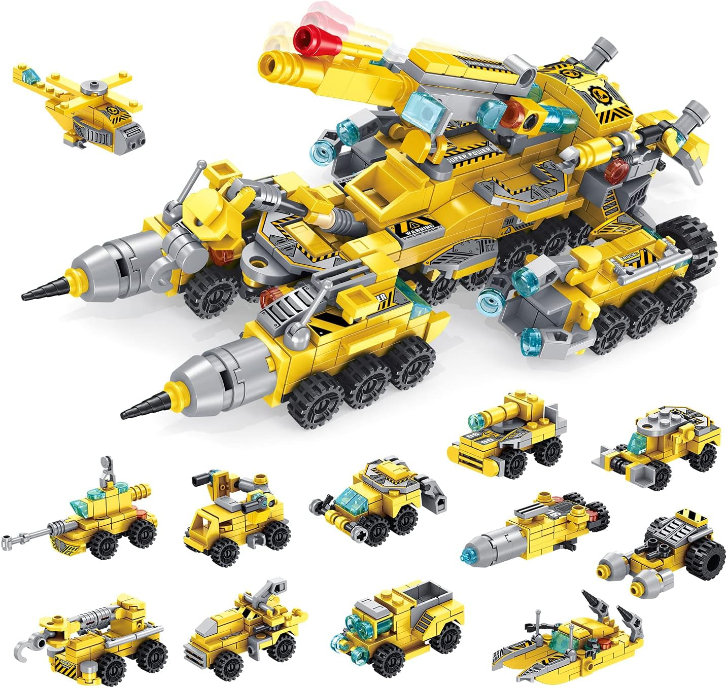 MILESTAR STEM Construction Vehicle Building Set - 566-Piece Kit for Endless Engineering Fun - 25 Unique Projects for Kids Ages 6+