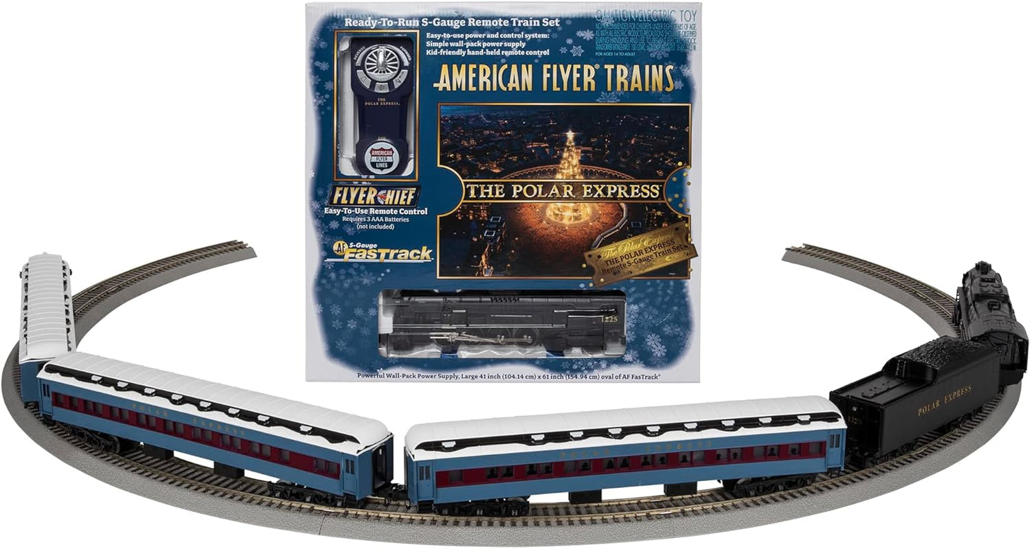 Lionel Polar Express Flyerchief Bluetooth 5.0 Electric S Gauge Train Set with Remote Control