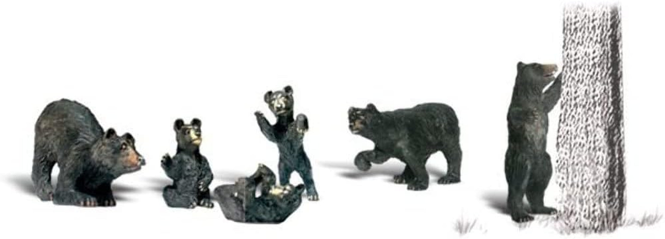 Woodland Scenics N Scale Black Bear Figurines