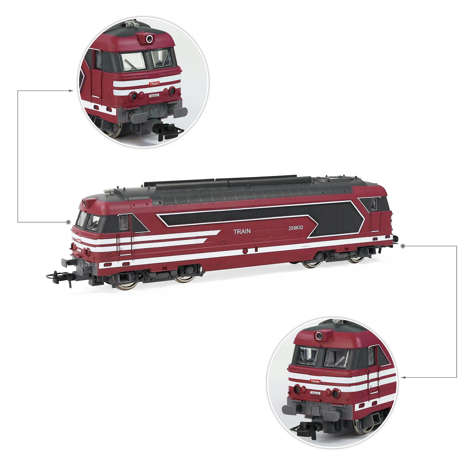 HO Scale 1:87 European Style Long Model Railway Locomotives - HCT8702