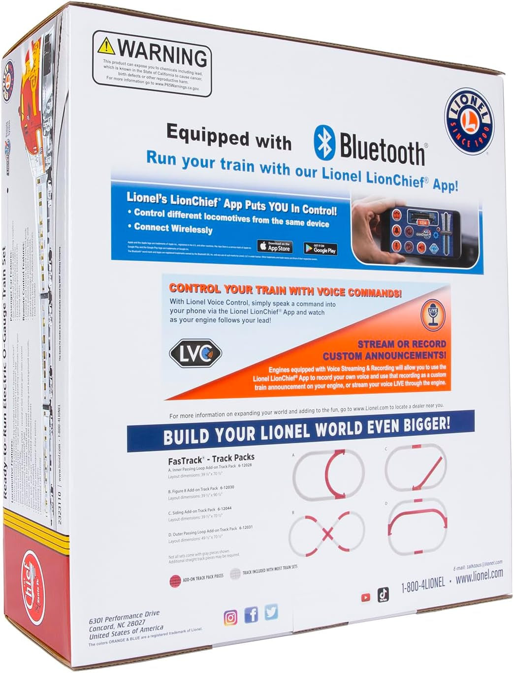 Lionel Santa Fe Super Chief O Gauge Electric Train Set with Bluetooth Remote Control