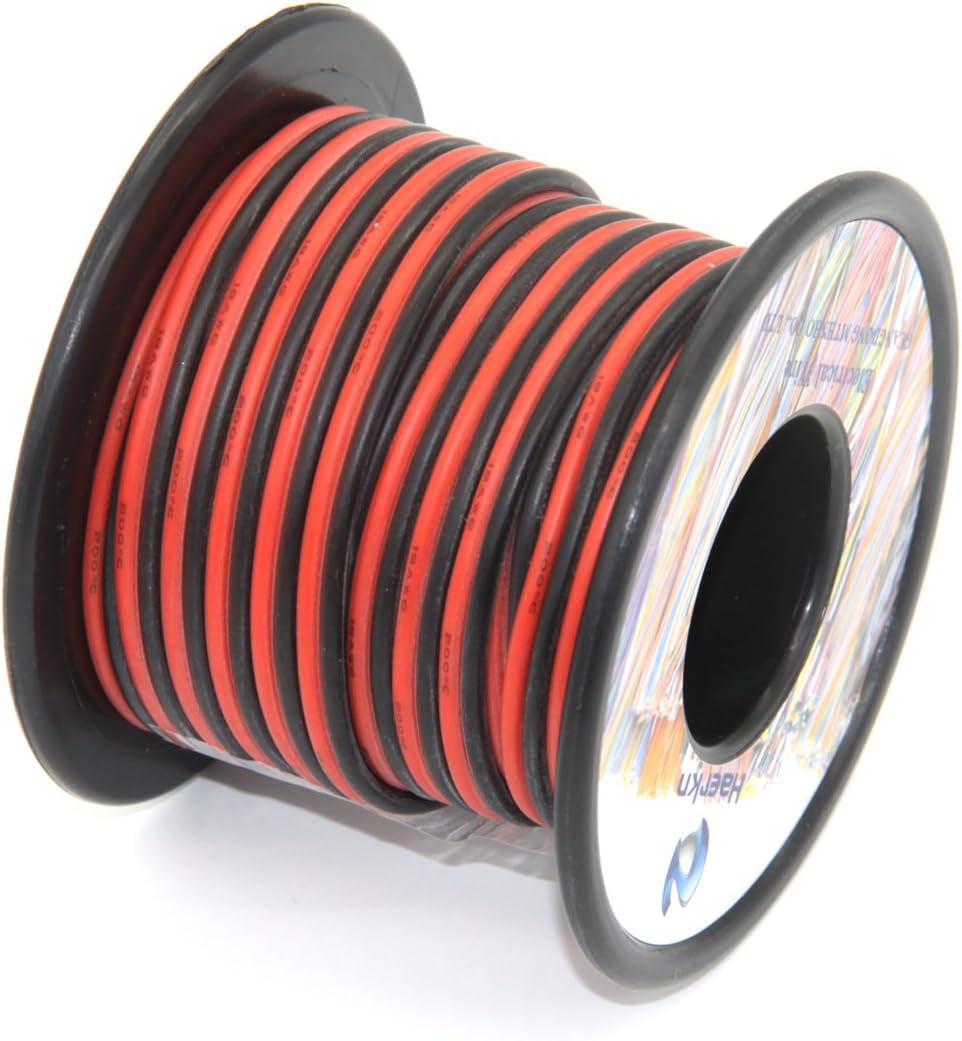 18 AWG Silicone Electrical Wire - 2 Conductor Parallel Line, 60 Feet (30 Feet Black, 30 Feet Red), Soft and Flexible Oxygen-Free Tinned Copper Strands