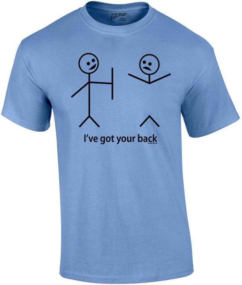 Humorous Short Sleeve T-Shirt Featuring Stick Figures and Witty Phrases