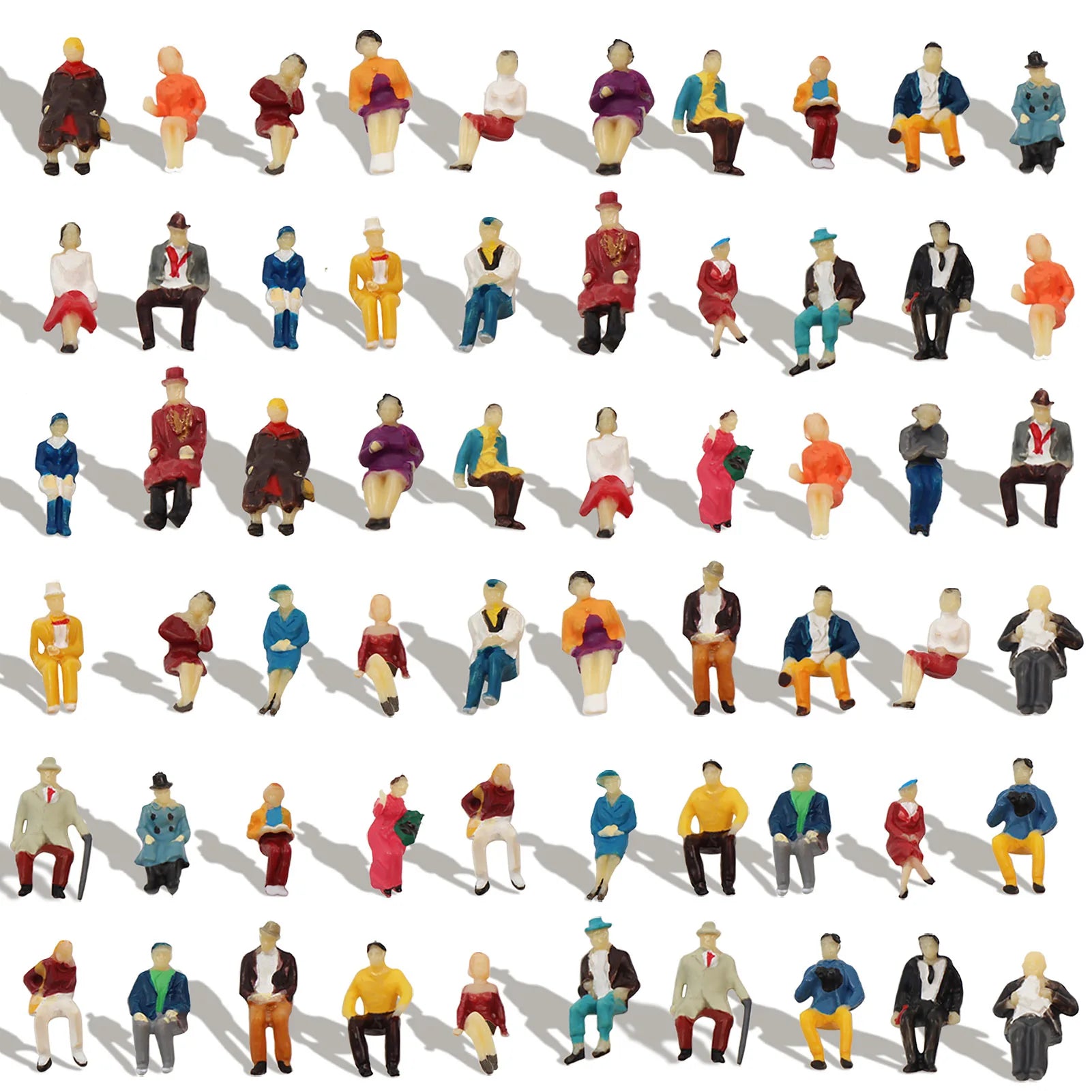 Evemodel Model Trains Well Painted HO Scale Seated Standing People 1:87 Figures Passengers P8715