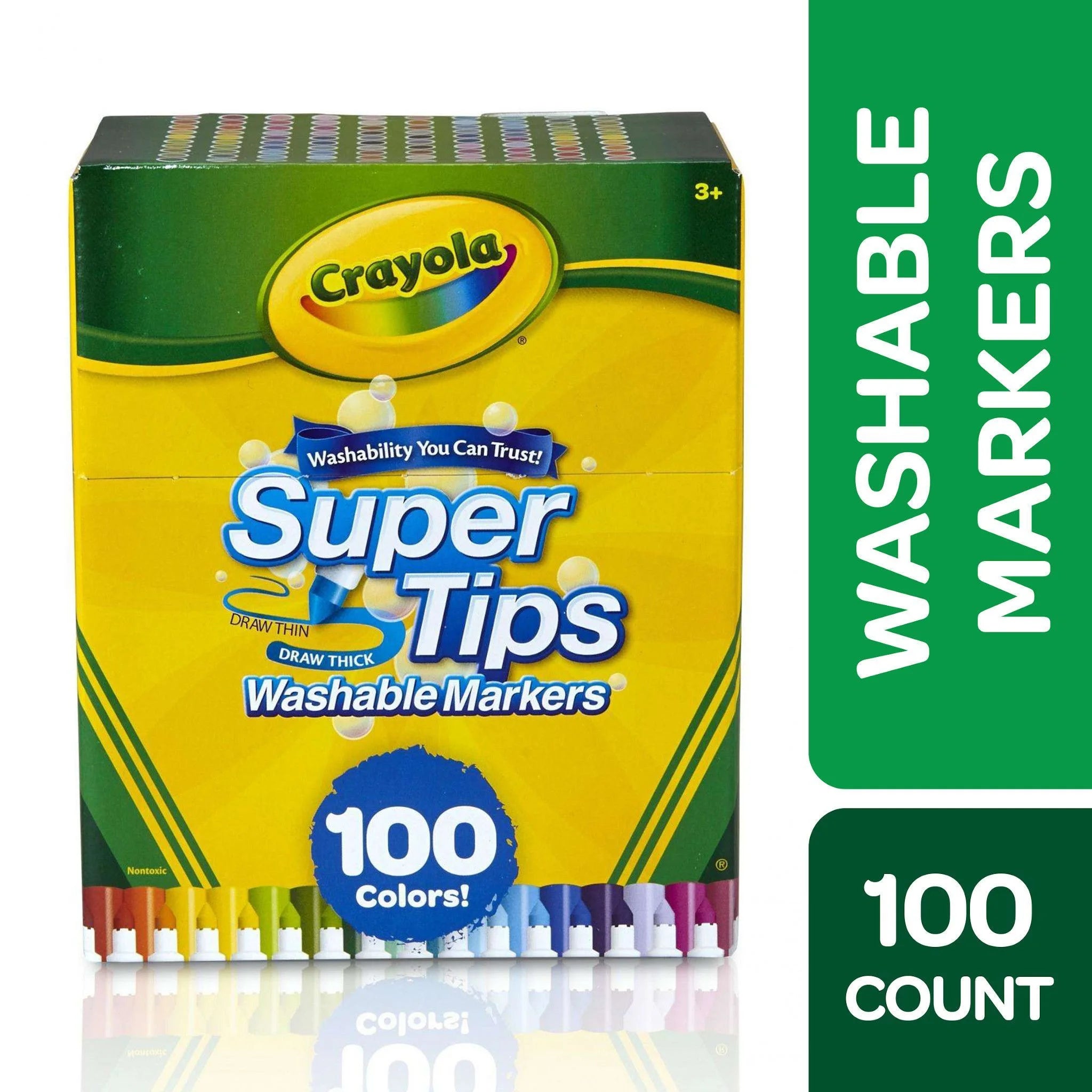 Super Tips Washable Markers, 100 Ct, School Supplies, Classroom Must Haves, Coloring Gifts for Kids and Teens, Ages 3+