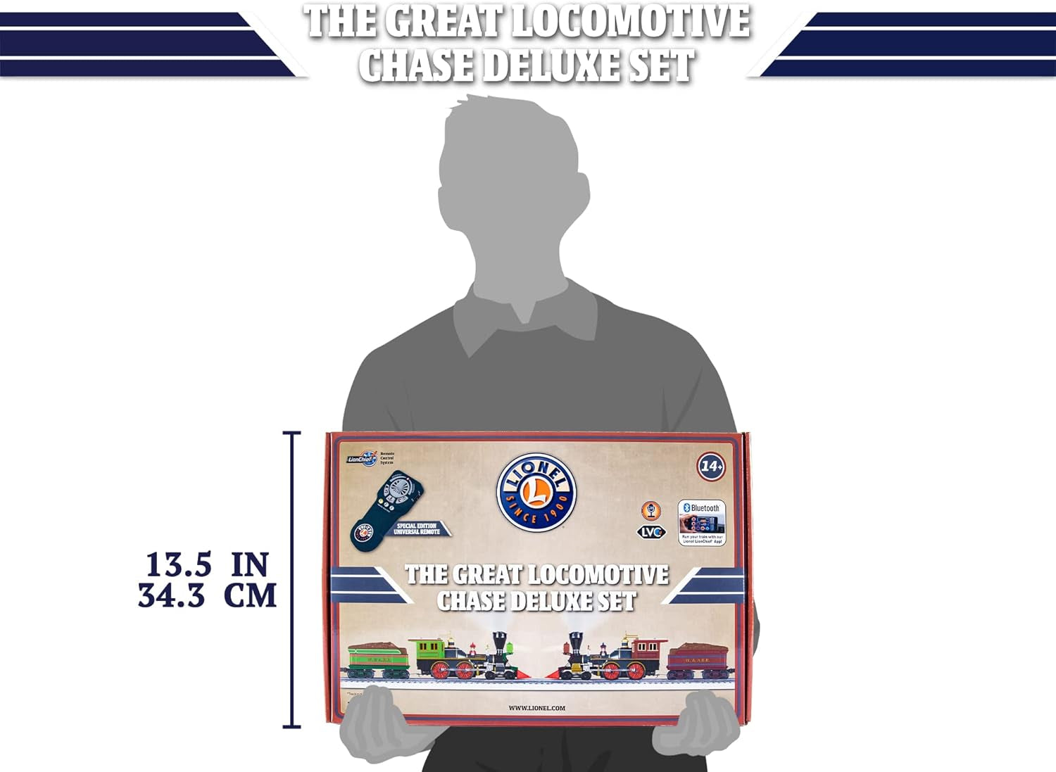 Lionel Great Locomotive Chase Deluxe LionChief Bluetooth 5.0 Steam Locomotive and Tender Set, O Gauge, SKU # 2223070