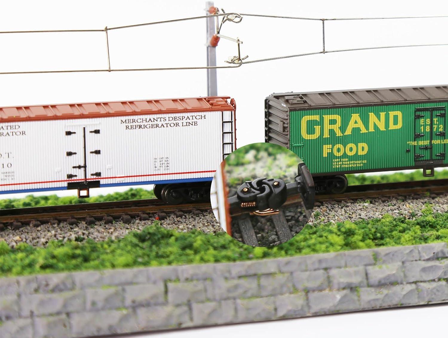 6 Pairs of N Scale 1:160 E-Z Mate Magnetic Knuckle Couplers with Box Lid Pocket Cover and Screws for Freight Car Trains