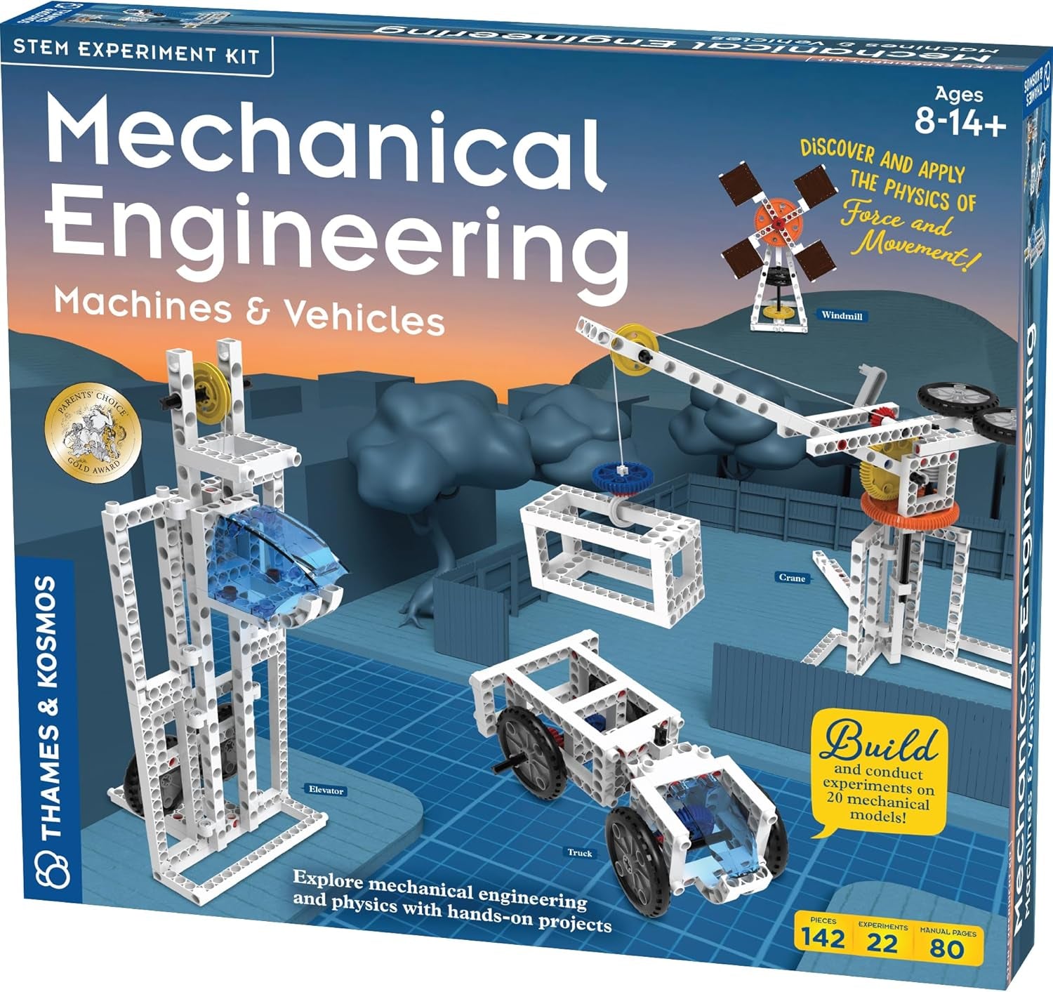 Thames & Kosmos Mechanical Engineering: Machines & Vehicles STEM Experiment Kit - Build 20 Mechanical Models and Explore the Physics of Force and Motion for Ages 8+