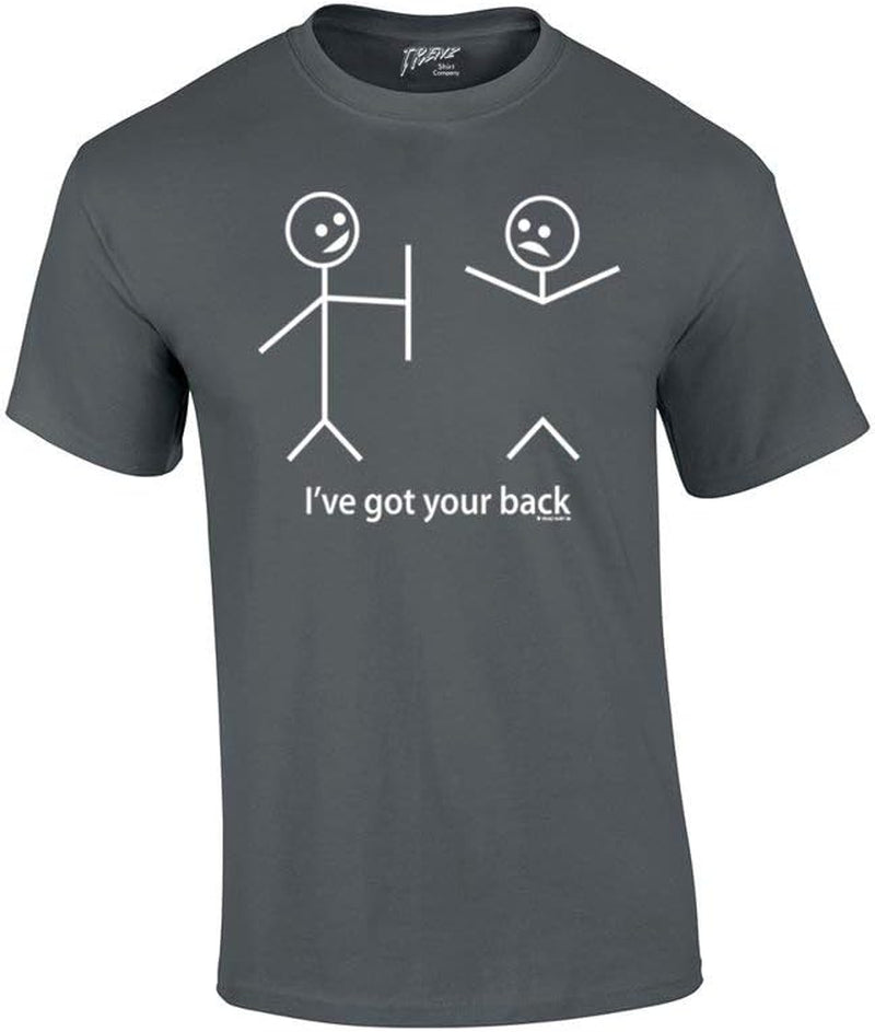 Humorous Short Sleeve T-Shirt Featuring Stick Figures and Witty Phrases