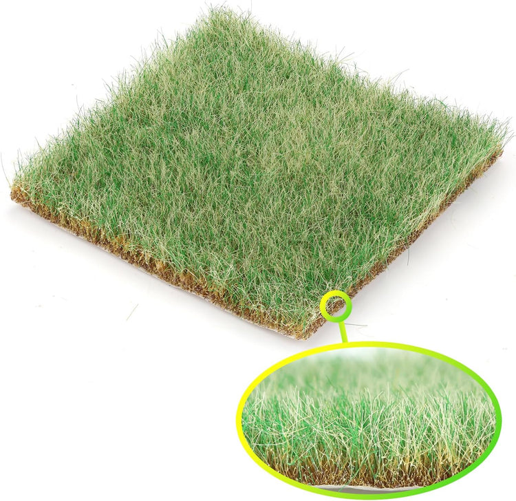Miniature landscape grass tufts by Zylopa, 16mm hand-torn scale for N and HO model railways and military layouts, detailed greenery.