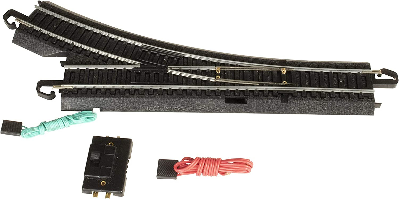 Bachmann Trains Snap-Fit E-Z Track Remote Right Turnout - Steel Alloy Rail with Black Roadbed - HO Scale (1/Card)