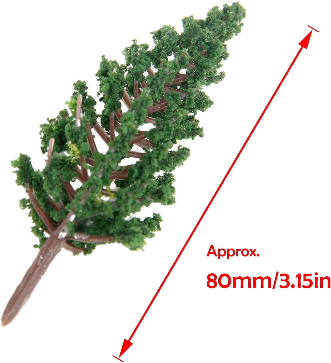 Yetaha 50-Piece River Diorama Model Trees Set, OO/HO Scale Pine and Cedar Trees for Woodland Scenery and Railroad Landscape Architecture