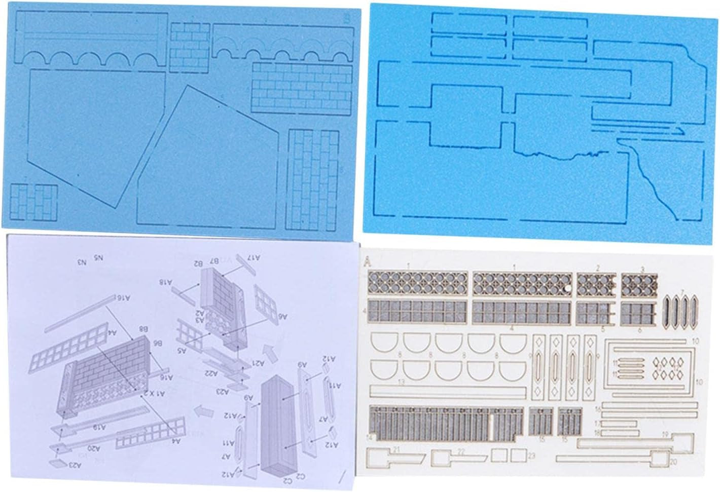 1:35 Scale Architectural Model Kits - Wooden Puzzle for Diorama Collection, Style B