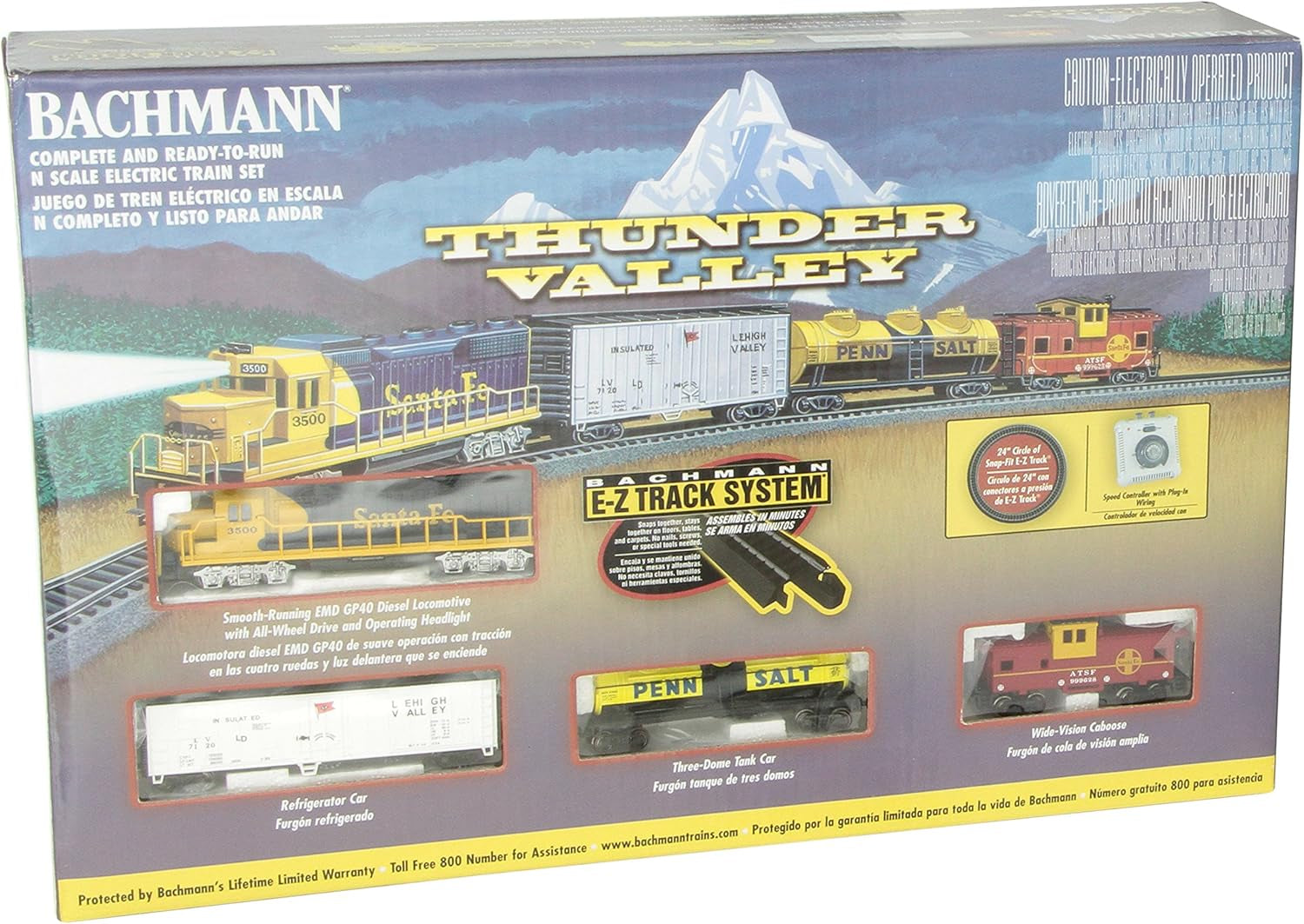 Bachmann Trains Thunder Valley N Scale Ready-to-Run Electric Train Set - Medium Size