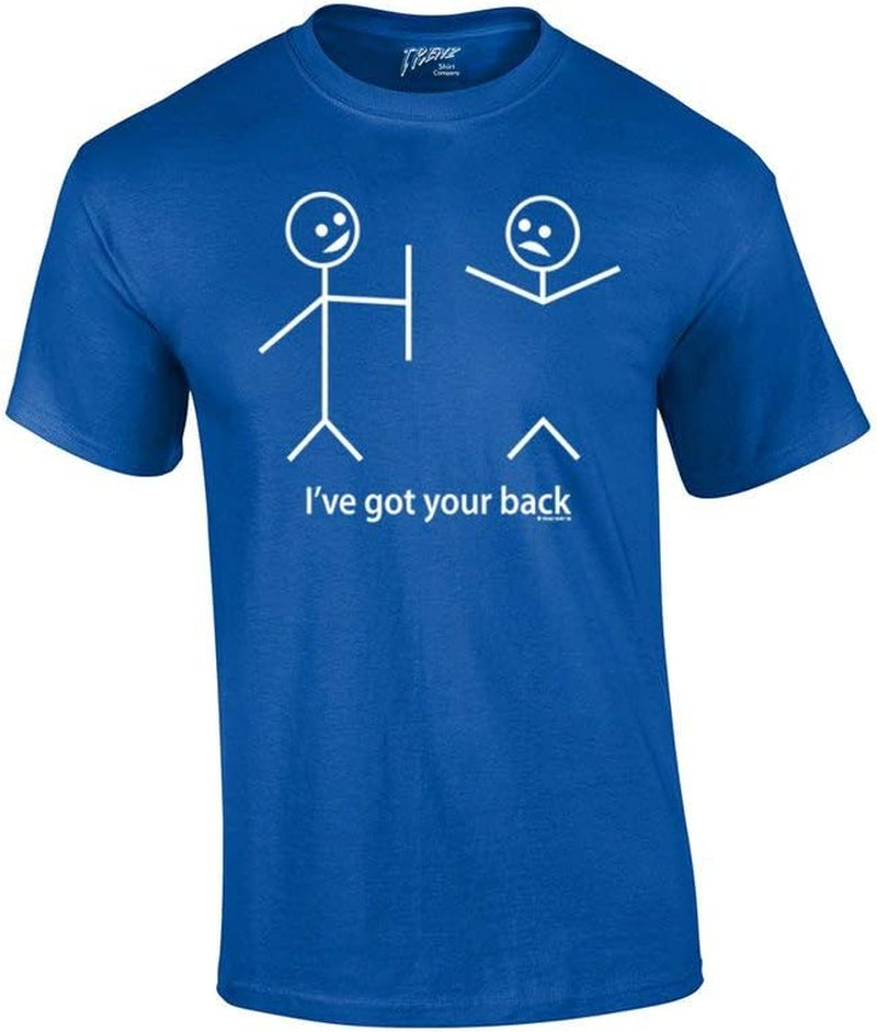 Humorous Short Sleeve T-Shirt Featuring Stick Figures and Witty Phrases