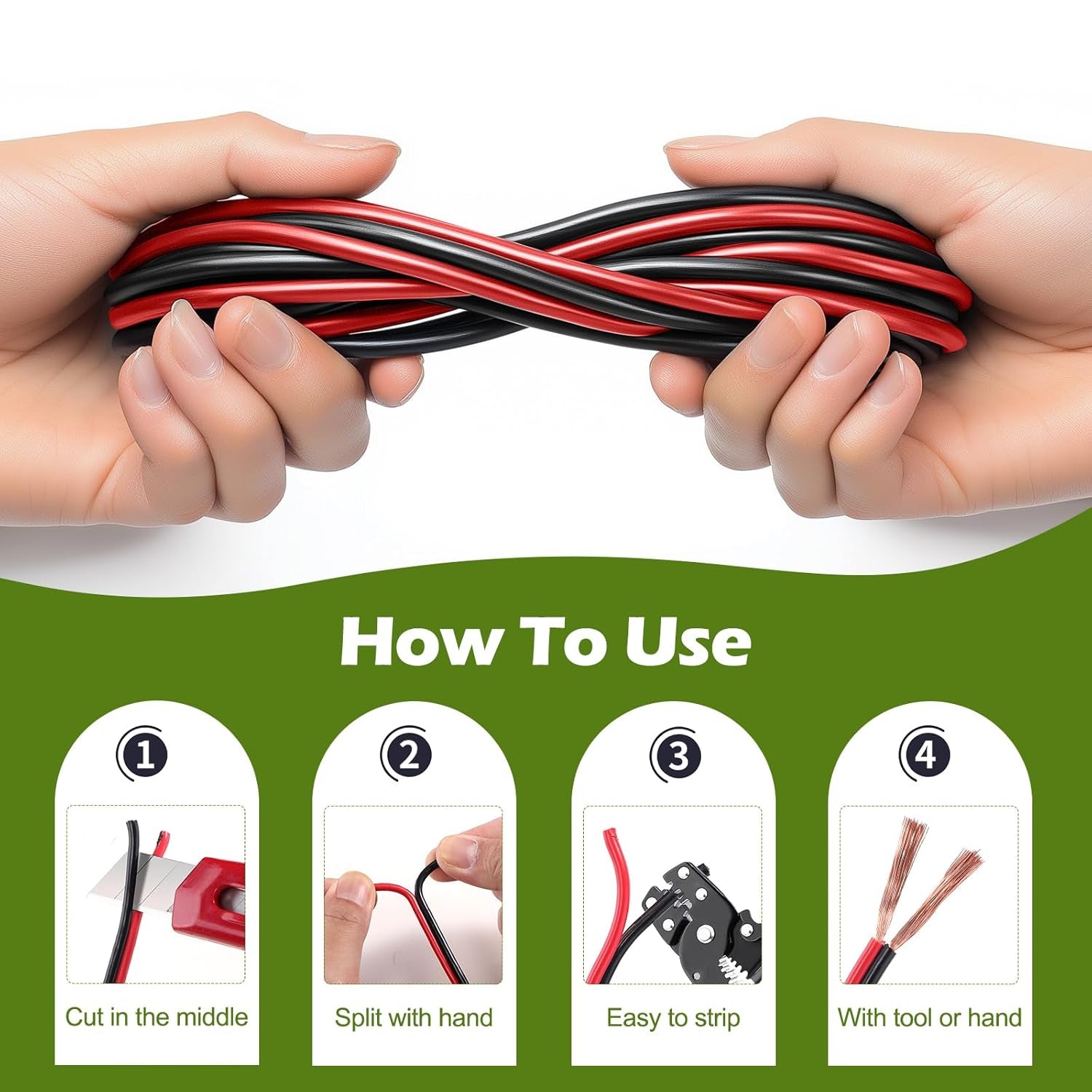 Elevate Your Lighting with the 100FT Dual Color 22AWG Extension Cord for LED Strip Solutions