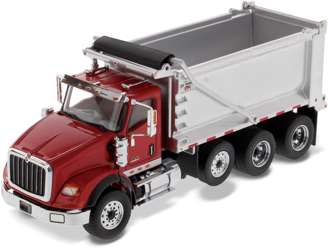 1/50 Scale Diecast Masters Red International HX620 Tandem Dump Truck Model 71076