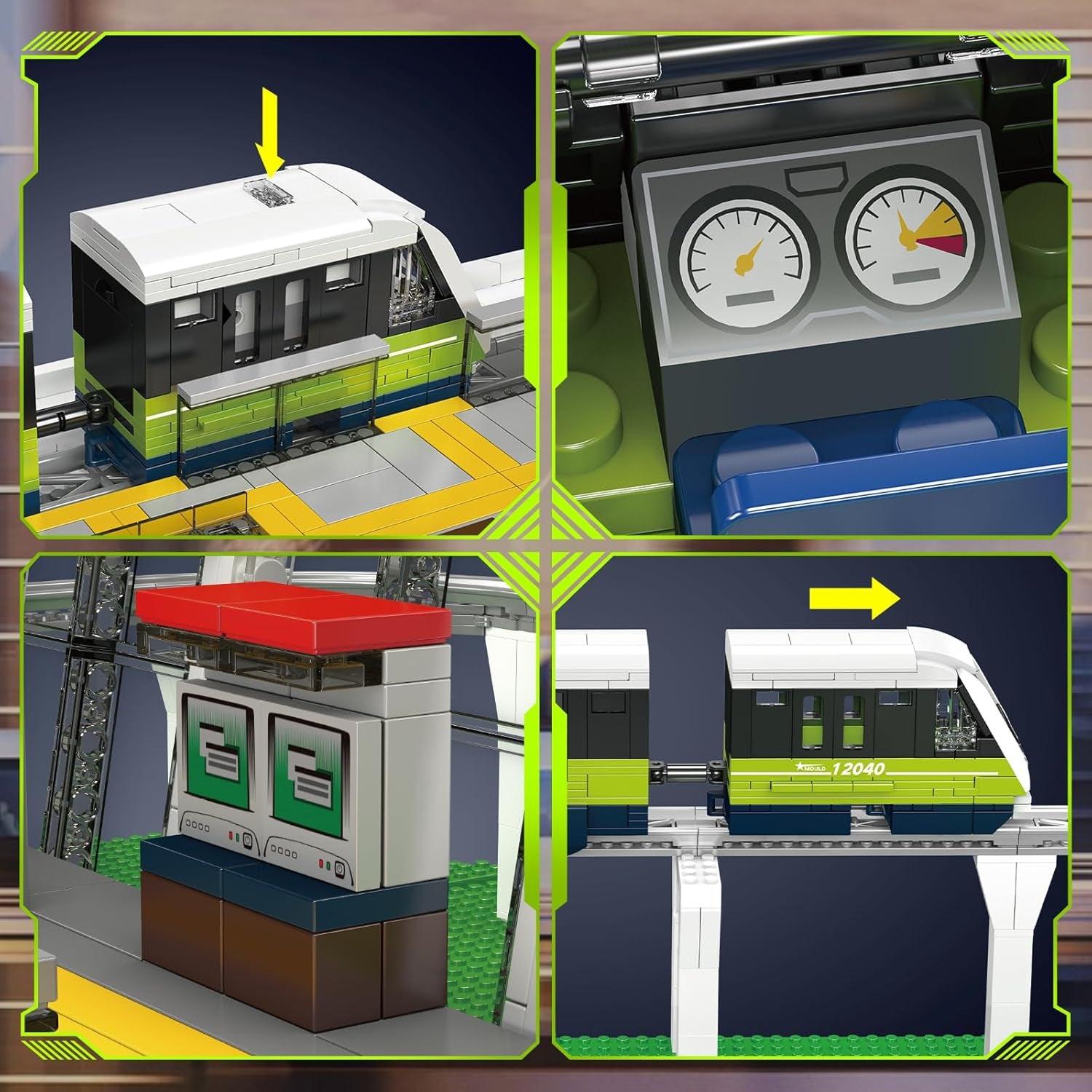 Mould King 12040 Express Train Model Kit - 1,957+ Piece App/Remote Controlled Locomotive Building Set with Track - Construction Toy for Collectors and Enthusiasts of All Ages