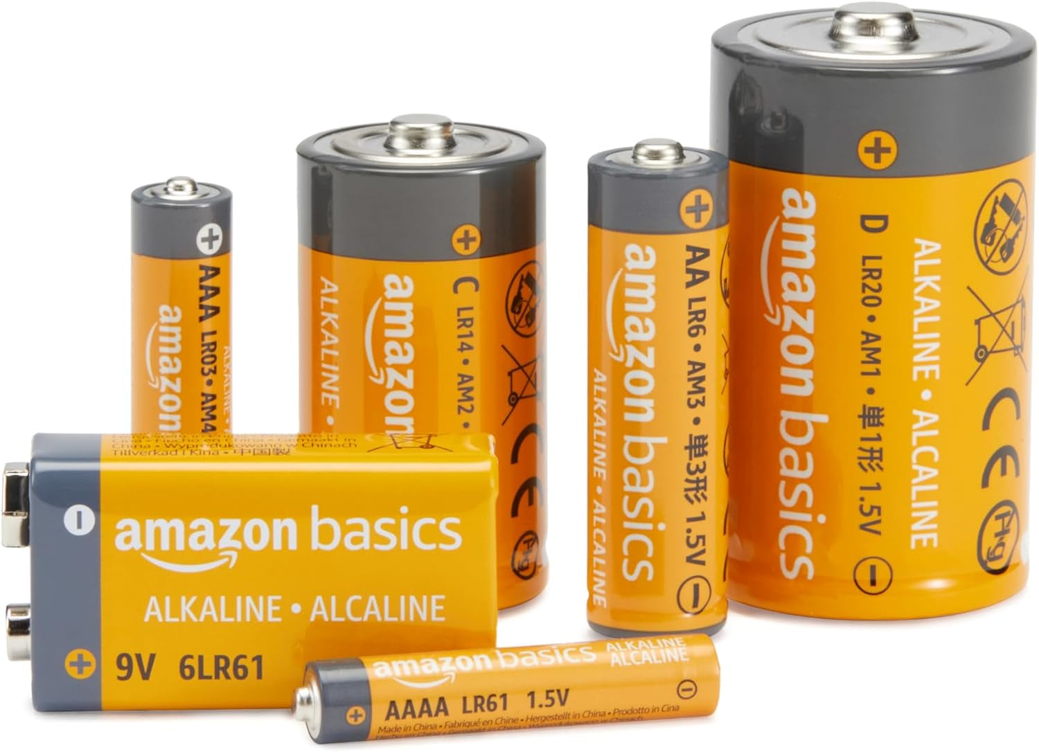 Amazon Basics 8-Pack 9V Alkaline Batteries, 5-Year Shelf Life - for Smoke/Co Detector, Electronics & Audio
