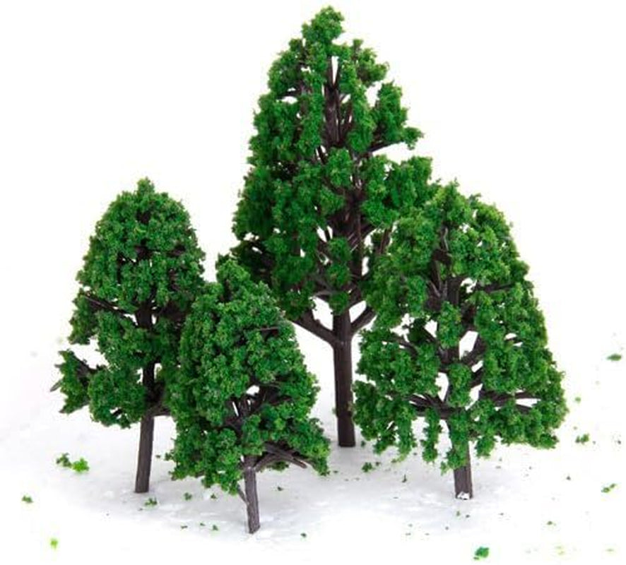 Mixed Model Trees Set, 29 Pieces, 1.5-6 Inches (4-16 Cm), HO Scale Bushes for Dioramas and Model Train Scenery, Plastic Trees without Bases