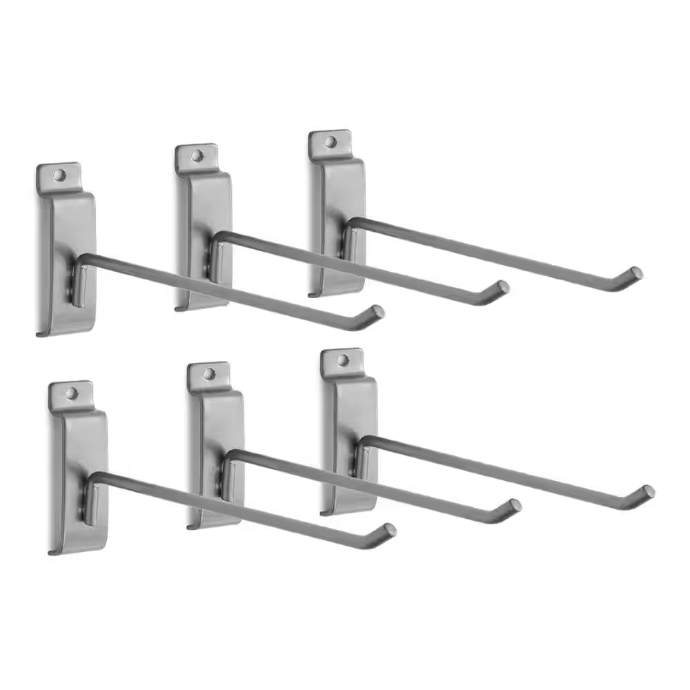 Premium 8-Inch Slatwall Single Hooks - Pack of 6 for Ultimate Display Organization