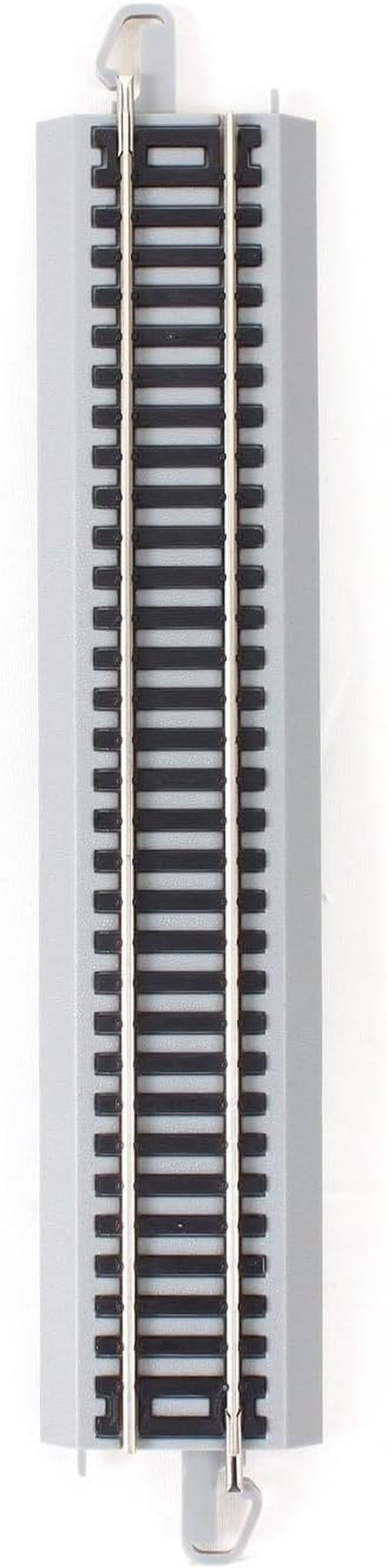 Bachmann Trains Snap-Fit E-Z Track 9-Inch Straight Track (4-Pack) - Nickel Silver Rail with Gray Roadbed - HO Scale