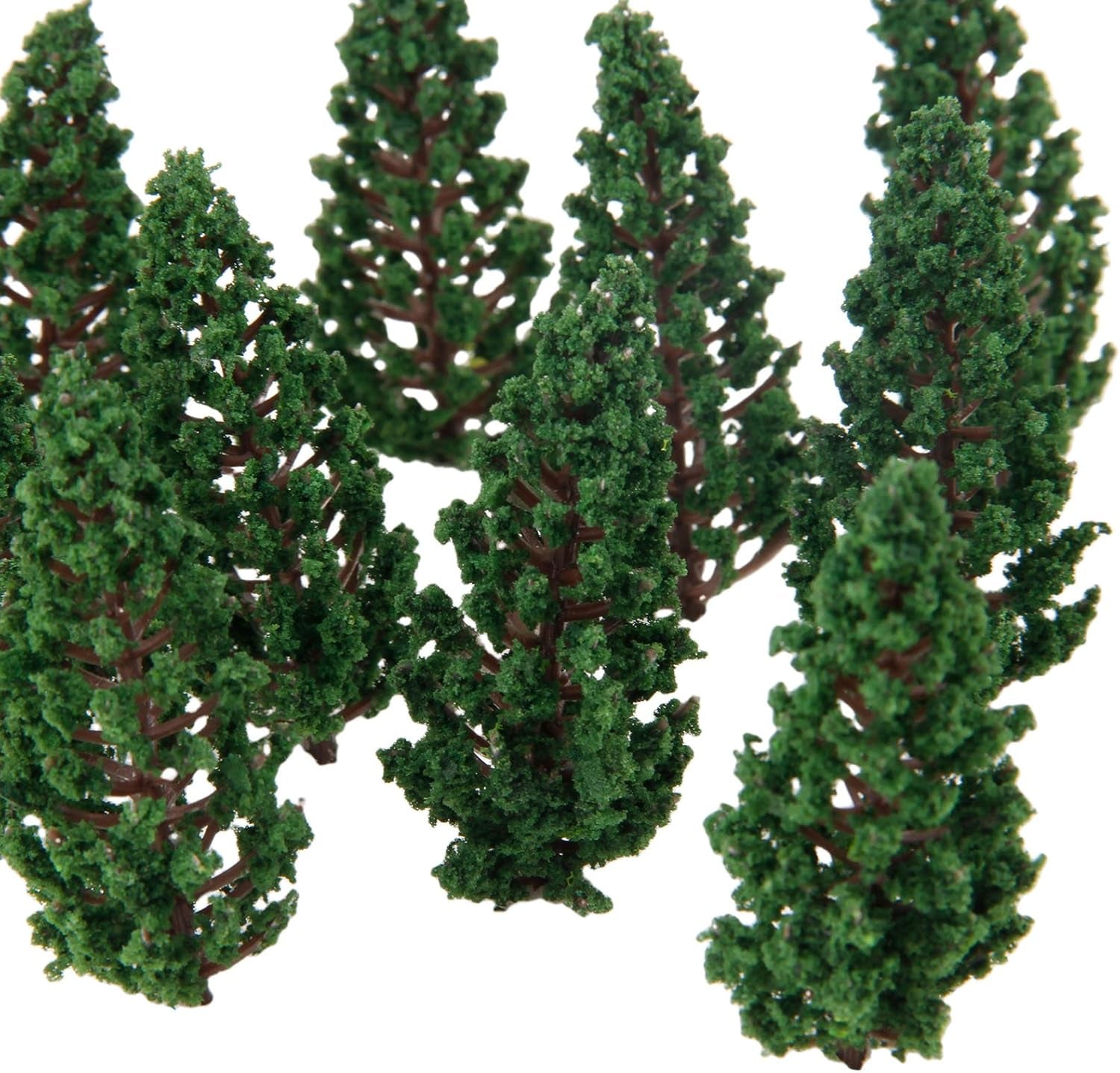 Yetaha 50-Piece River Diorama Model Trees Set, OO/HO Scale Pine and Cedar Trees for Woodland Scenery and Railroad Landscape Architecture