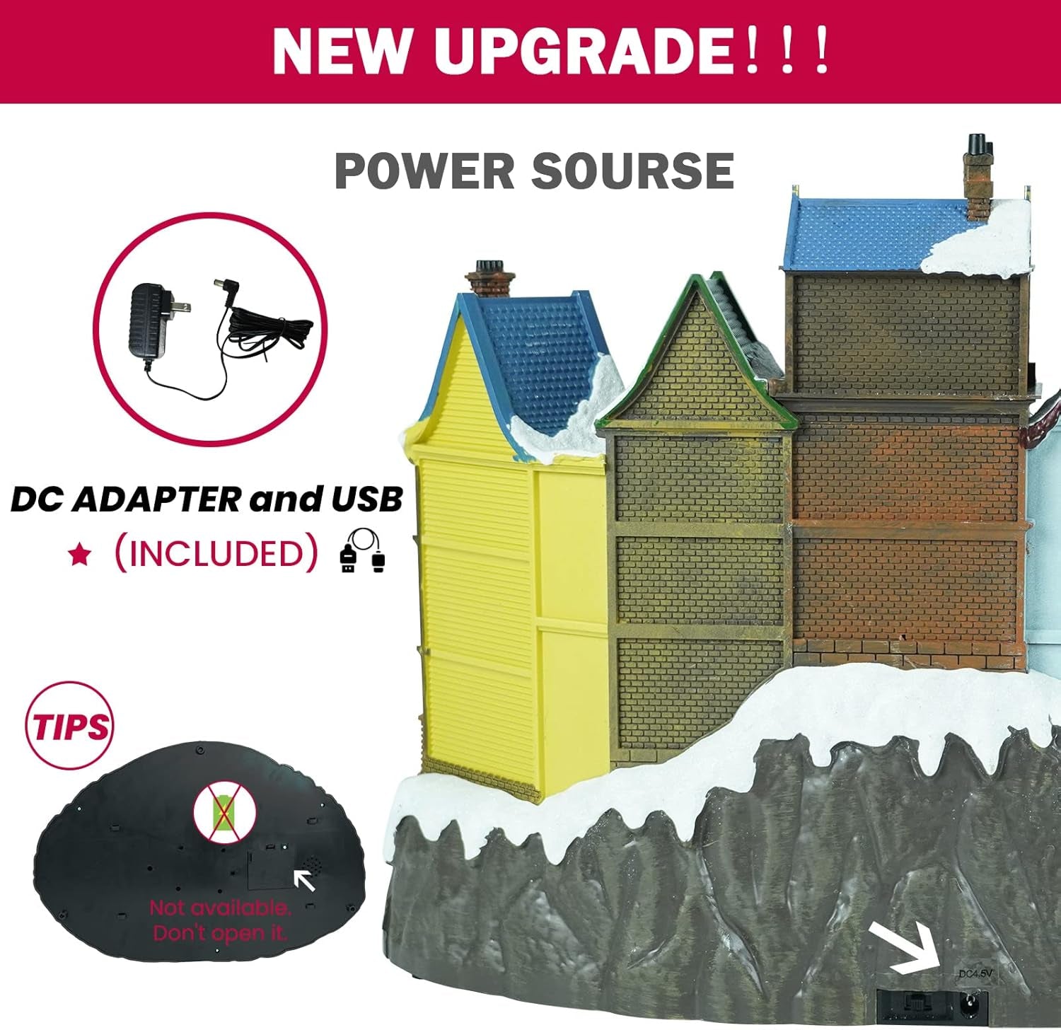 Christmas Village House with LED Lights & Music