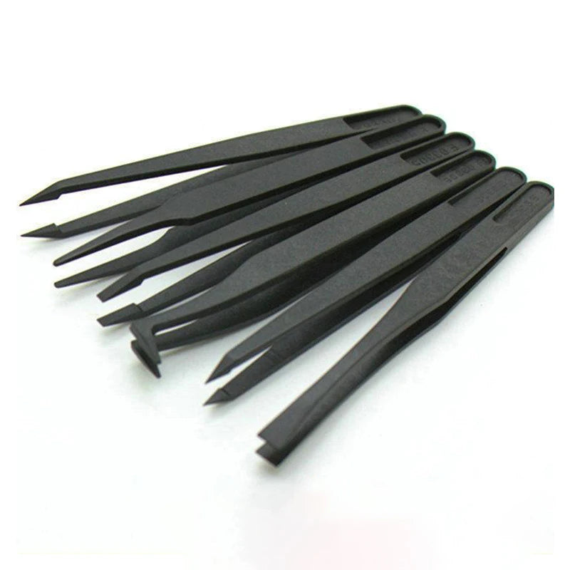 6Pcs Anti-Static Electronic Tweezers Kit ESD Plastic Forceps PCB Repair Hand Tools Set
