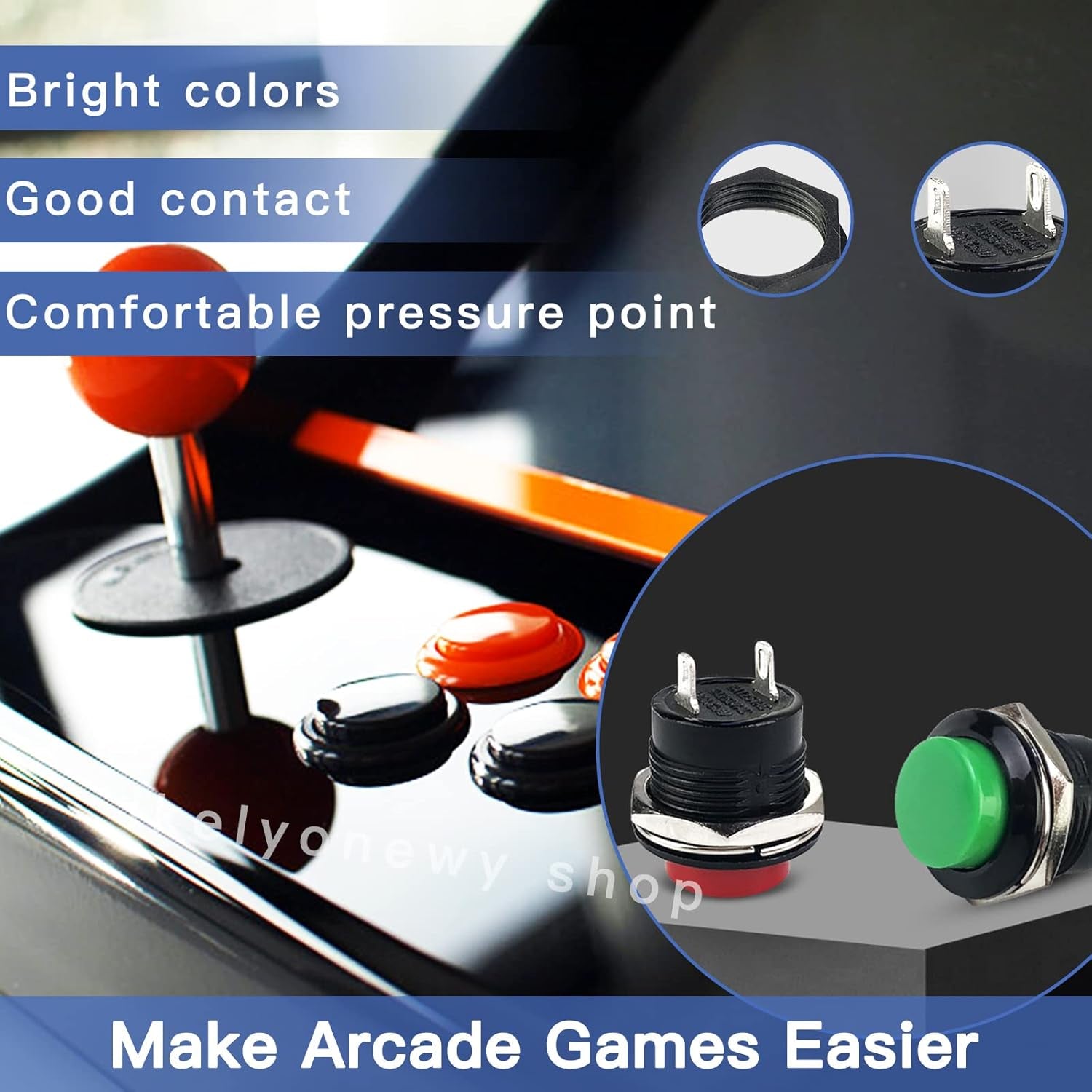 16MM Momentary Push Button Switch Set, 24-Piece