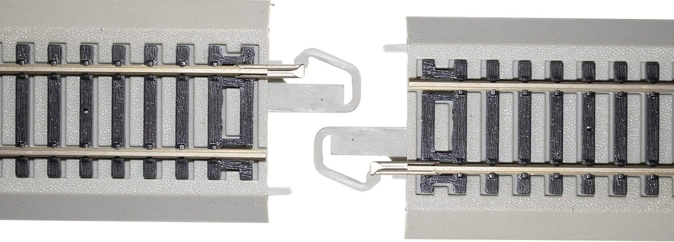 Bachmann Trains Snap-Fit E-Z Track 4.50” Straight Track (4-Pack) - Nickel Silver Rail with Gray Roadbed - HO Scale