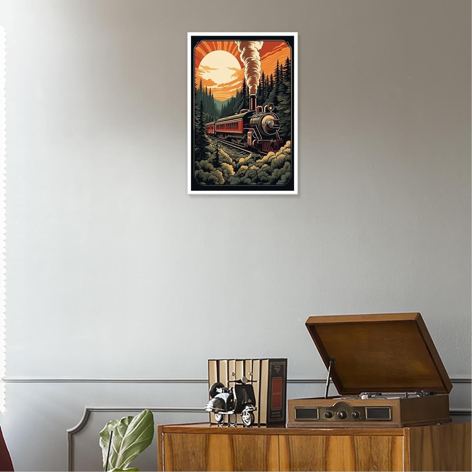 Generic Vintage Steam Train Posters Canvas Wall Art Retro Nostalgic 90S Old Train Prints Painting for Living Room Dorm Bedroom Apartment Wall Decor 12X16 in Unframed