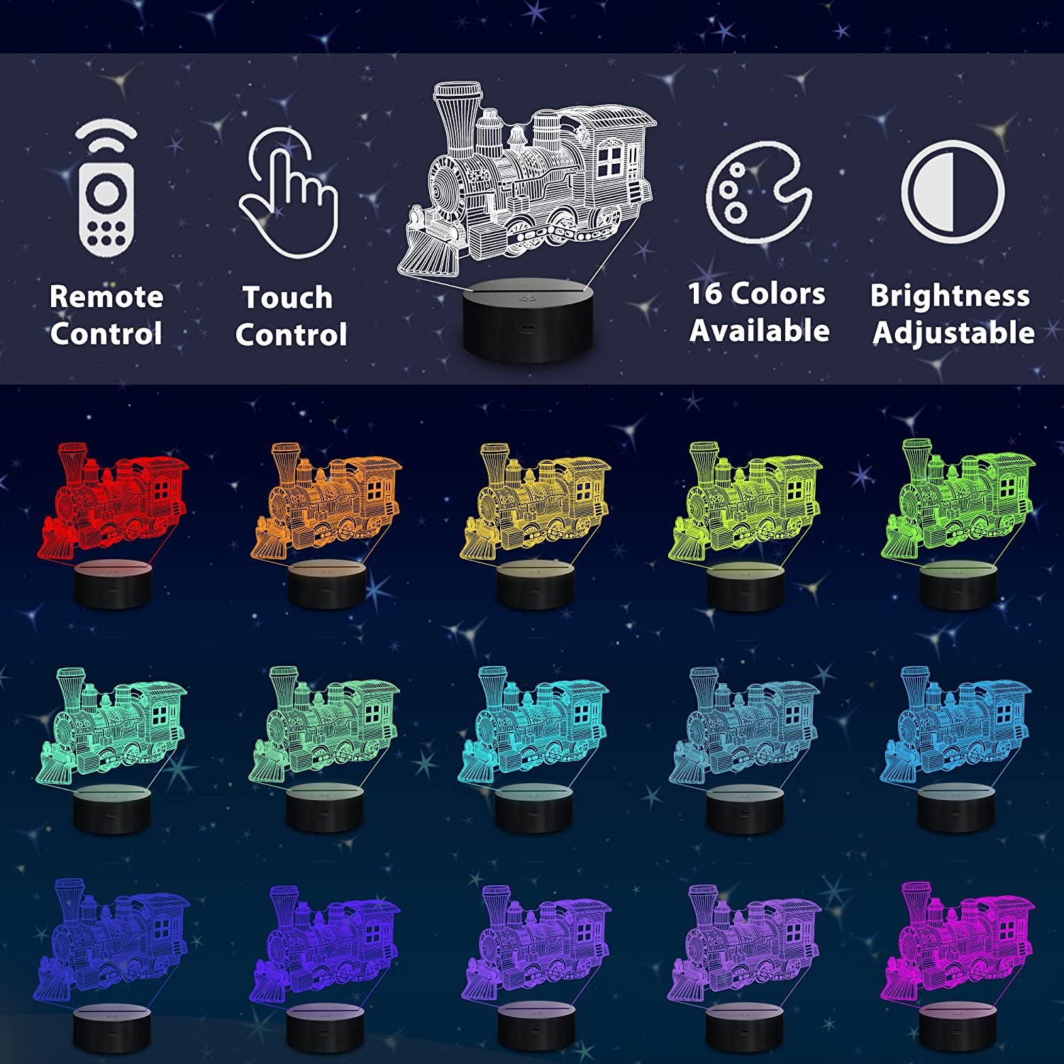 Lampeez 3D Steam Train Illusion Night Light