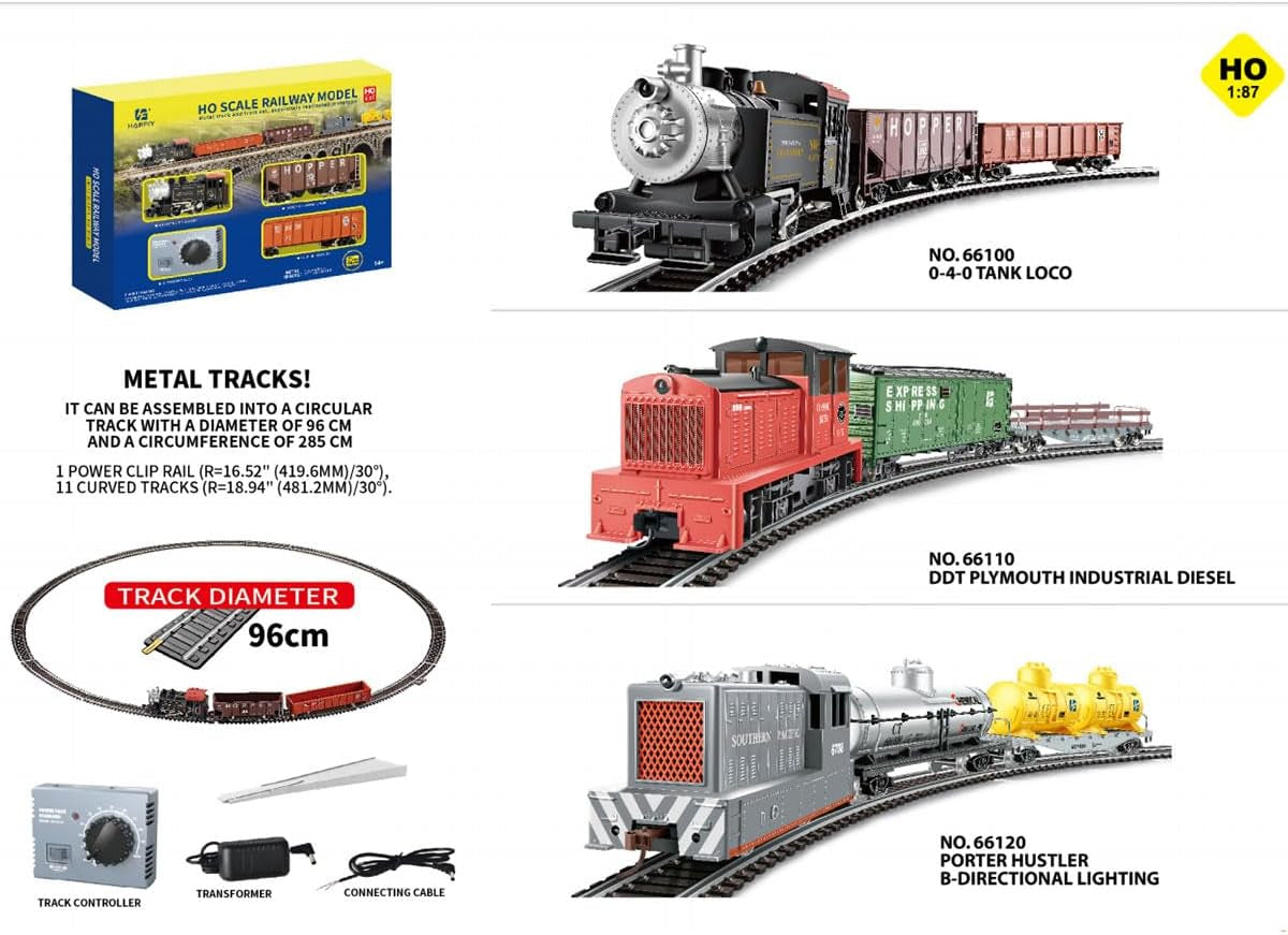 HO Scale 1/87 Alloy Electric Steam Train Set with Locomotive, Cargo Car, and Tracks - Ideal Birthday Gift