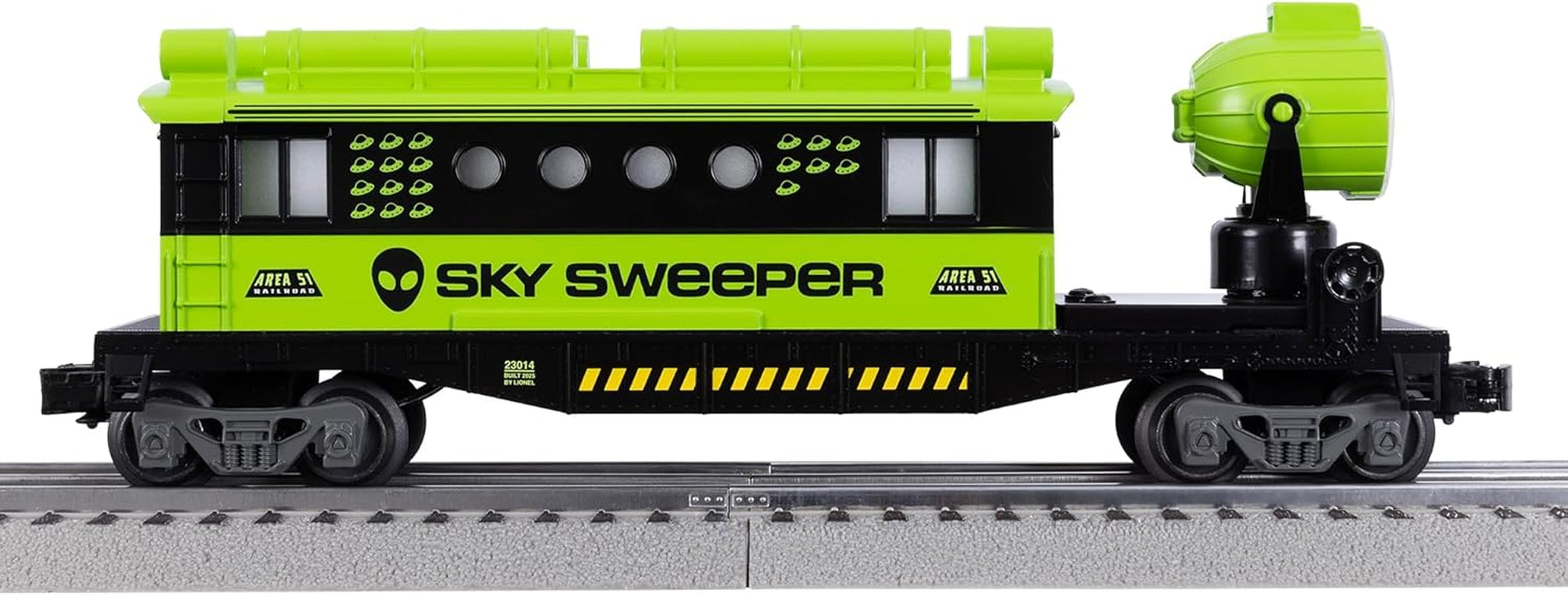 Lionel Area 51 UFO Recovery Bluetooth Lionchief Electric O Gauge Freight Train Set with Remote Control