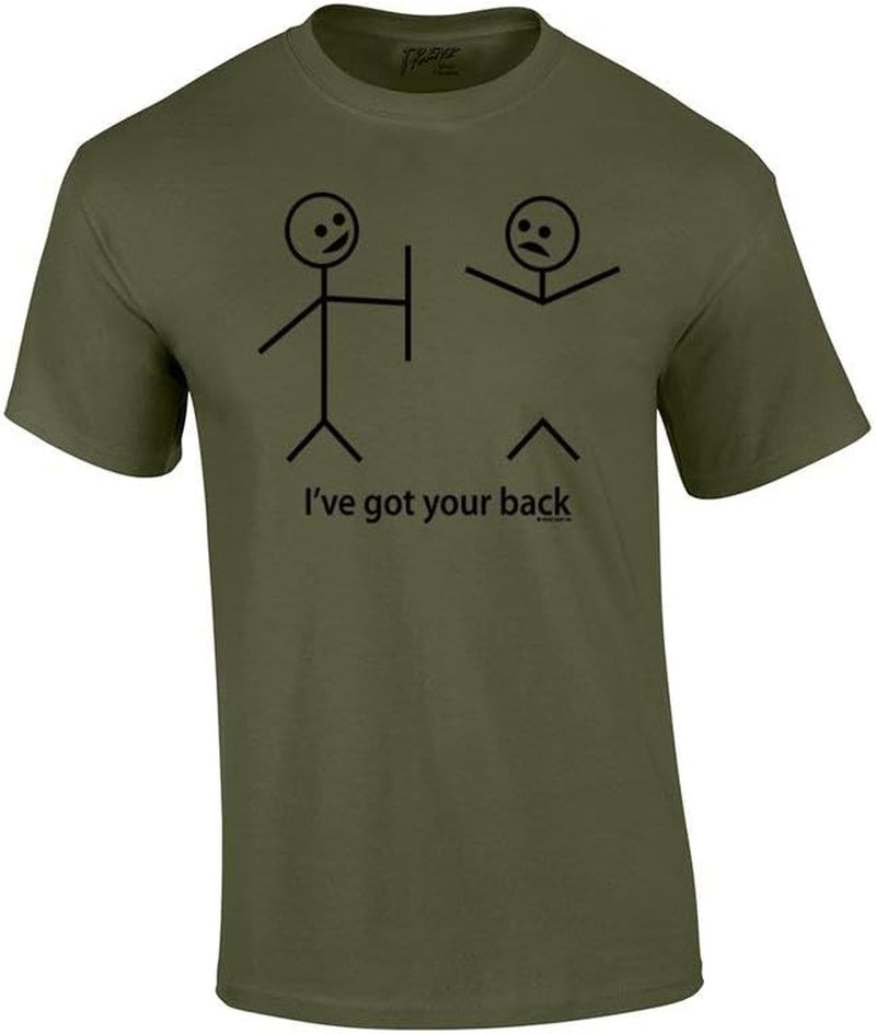 Humorous Short Sleeve T-Shirt Featuring Stick Figures and Witty Phrases