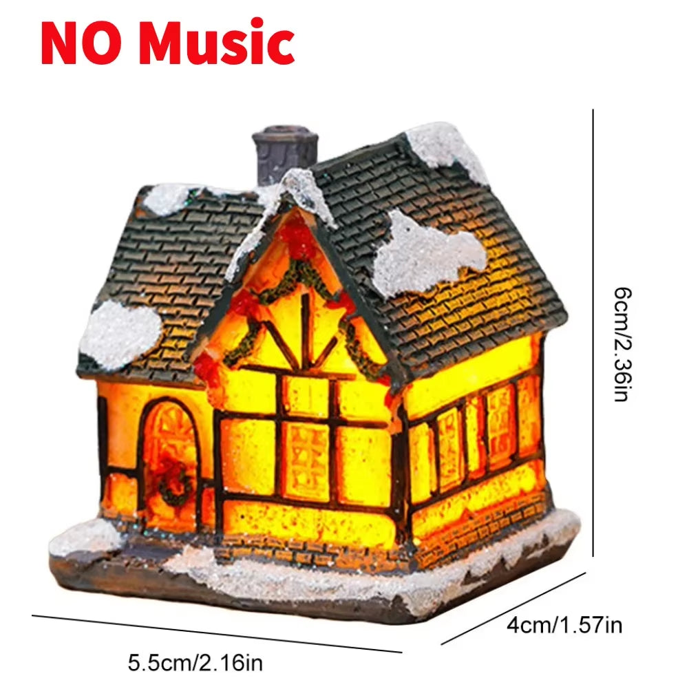 Illuminated Rotating Winter Scene Musical Box with Figurines - 6.3-Inch Holiday Decor for Children, Ideal for Bookshelves and Restaurants