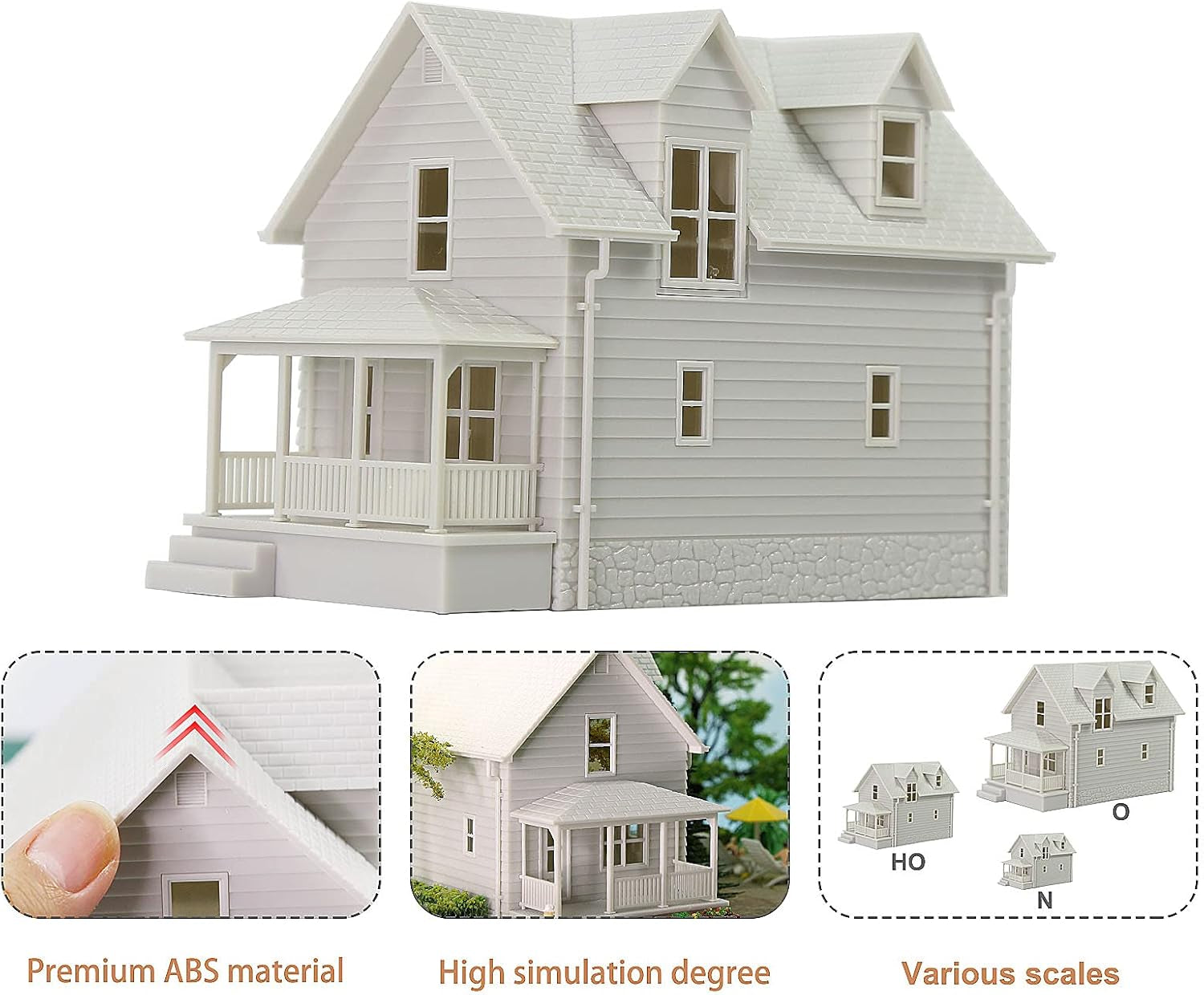 O Scale Unassembled Building Kit for Model Train Layout - DIY House for Christmas Village (1 Unit)