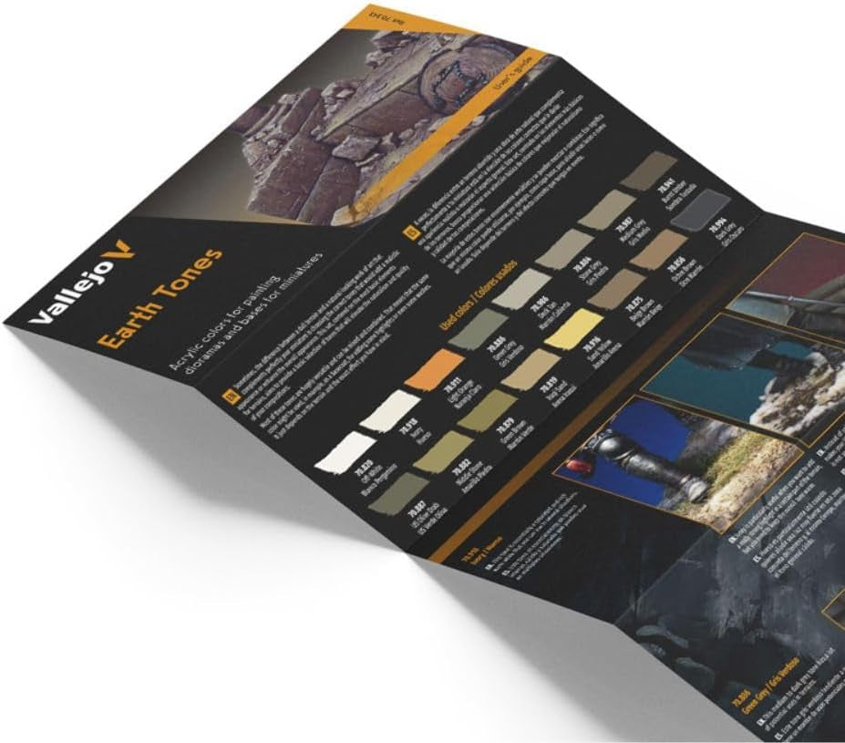 Vallejo Model Color Earth Tones Acrylic Paint Set | 16 Bottles (18 ml / 0.60 fl oz each)