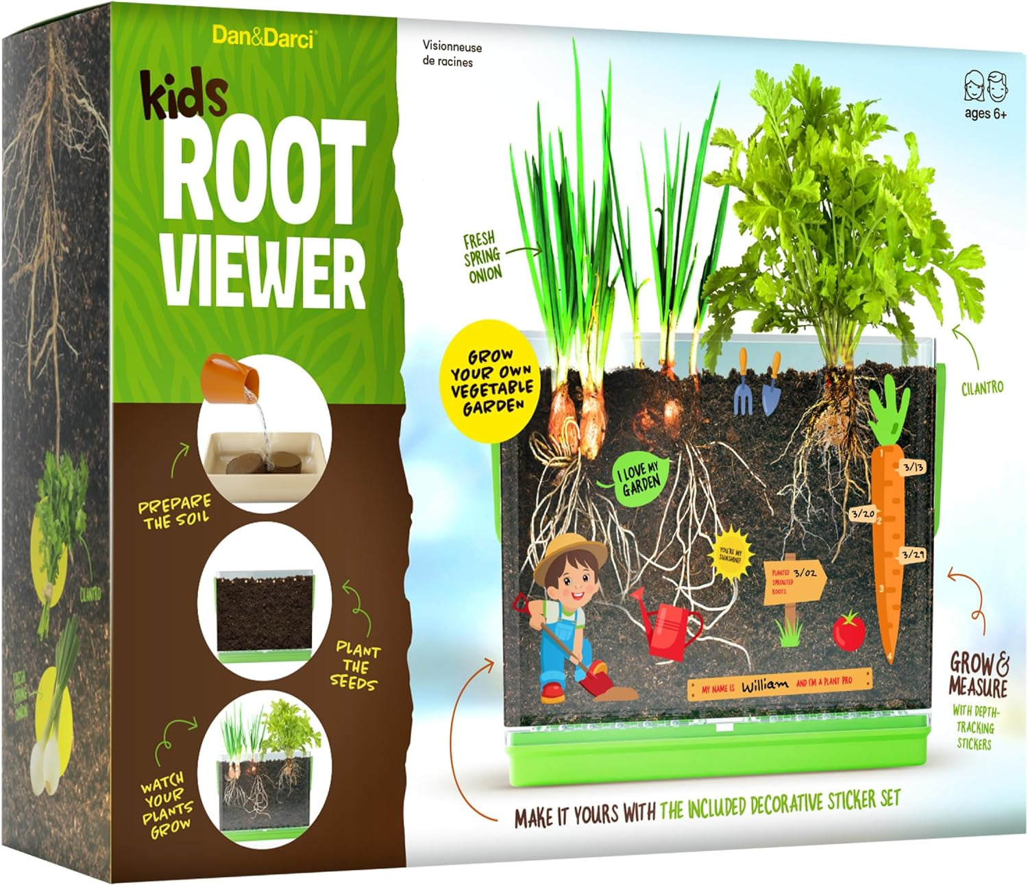 Dan&Darci Root Viewer Kit - Educational Plant Growing Kit for Children Aged 4-8, Ideal STEM Toy and Craft Gift for Birthdays and Christmas