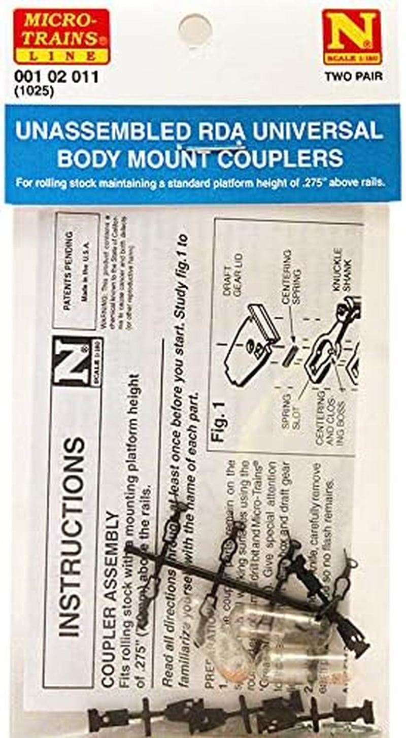 Micro-Trains - Magne-Matic Coupler W/Body Mount Draft Gear Pkg(4) - N Scale